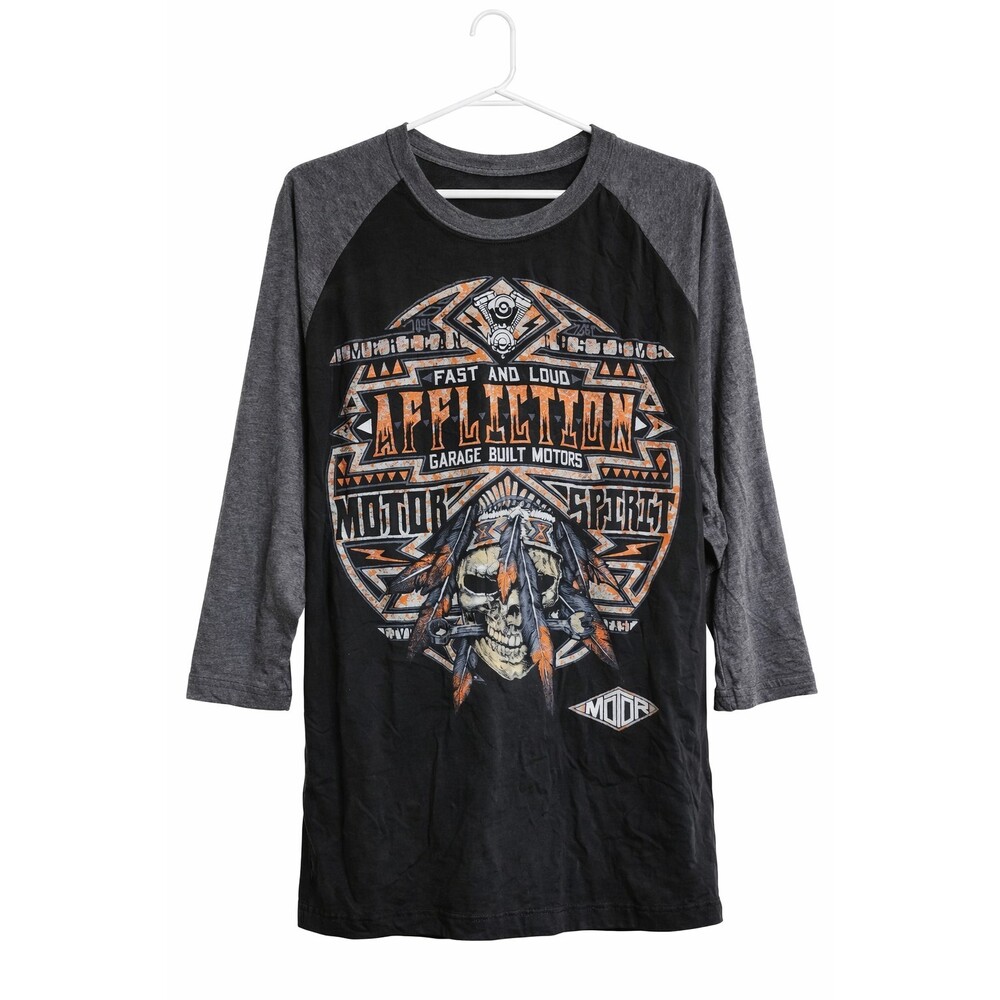 Affliction Live Fast 3/4 Sleeve T Shirt 4XL XXXXL Buffalo Fever NWT New L100